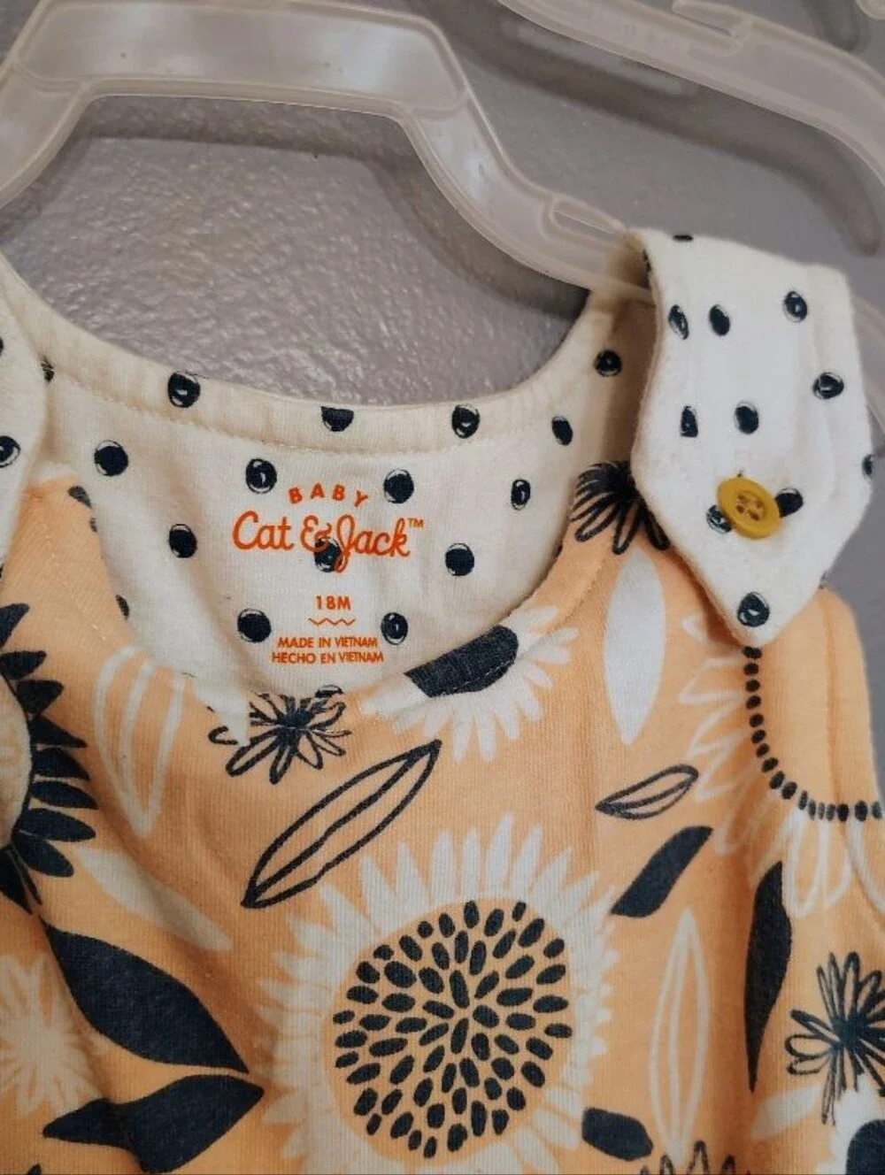 Bundle Carter’s Cat&Jack Baby Girl Pink Polka Dot Sunflower Pattern Size 18M